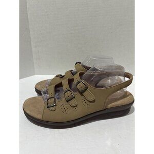 SAS Womens Mystic slingback sandals four buckles tripad confort nude size 11